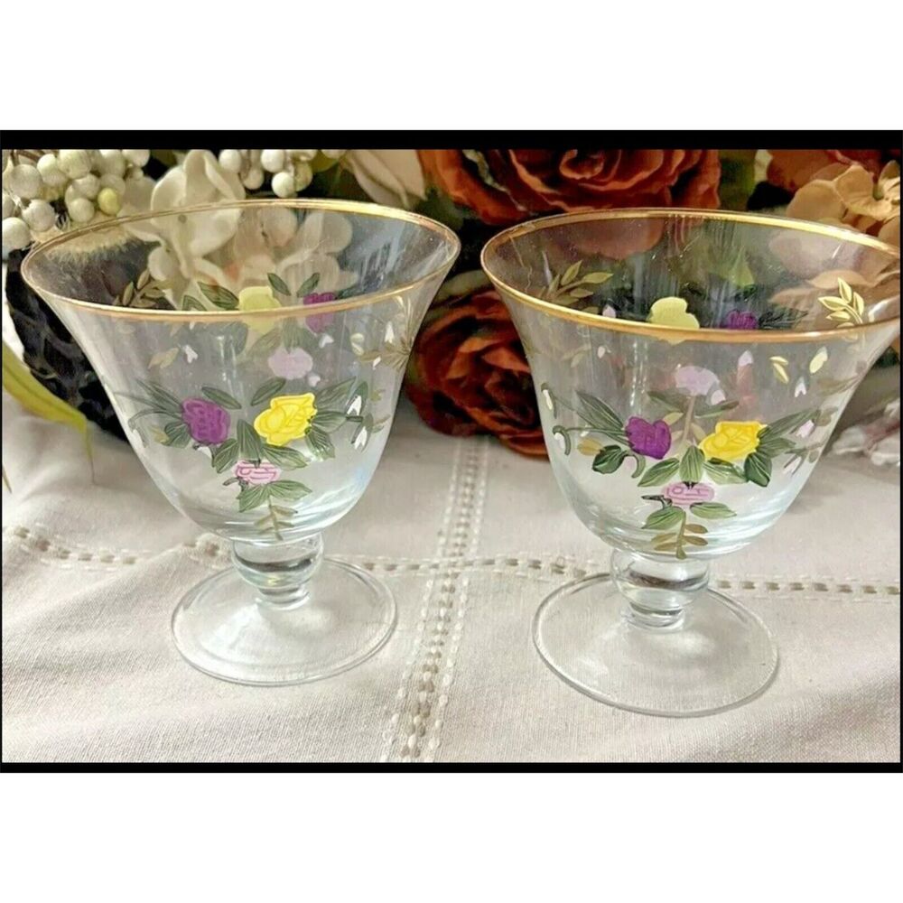 Wine Glasses - Old Country Roses (Hand painted, Gold Trim) by Royal Albert